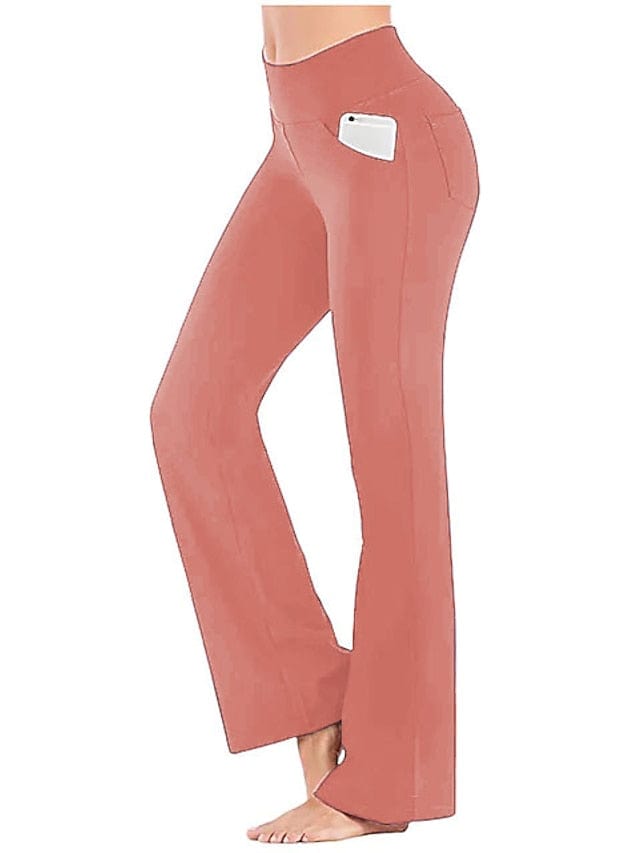 Women's Bootcut Yoga Leggings with Side Pockets and Tummy Control