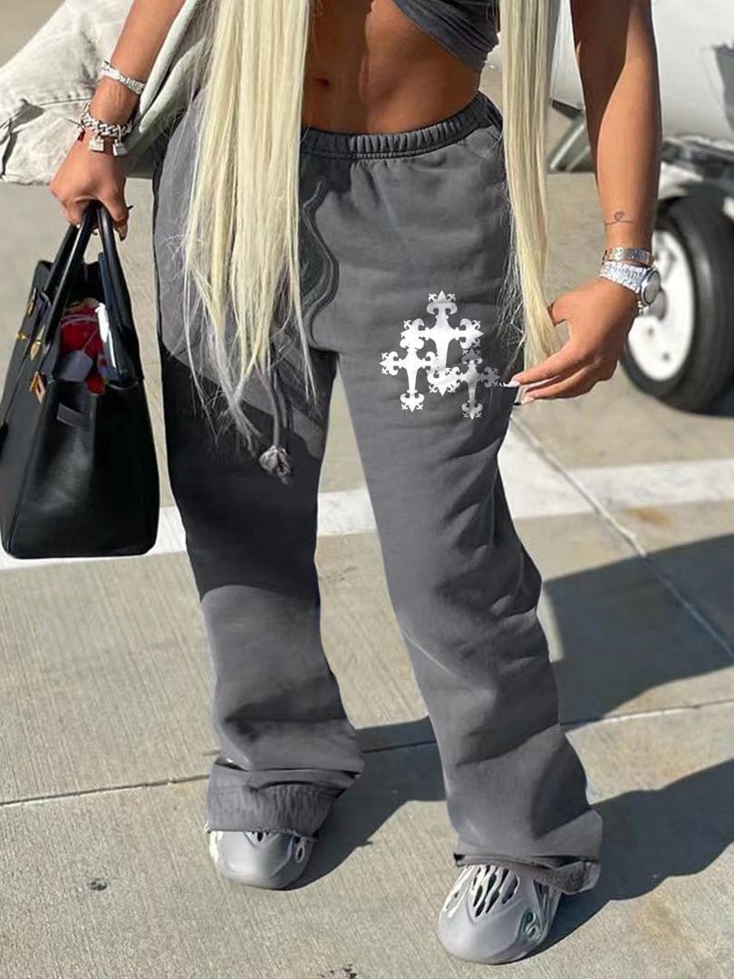 Pants Printed Elastic Waist Casual Pants for Women