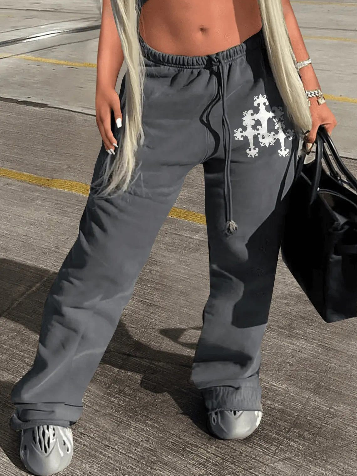 Pants Printed Elastic Waist Casual Pants for Women