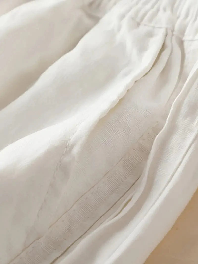 Relaxed Fit Wide-Leg Trousers with Stretchy Waistband for Spring & Summer, Women's Apparel