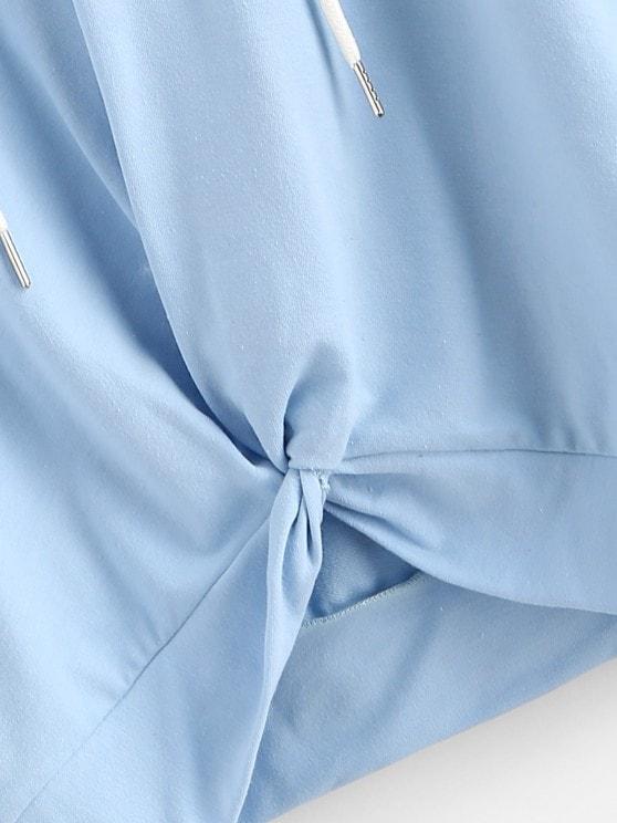 Twisted Hem Oversized Drawstring Hoodie