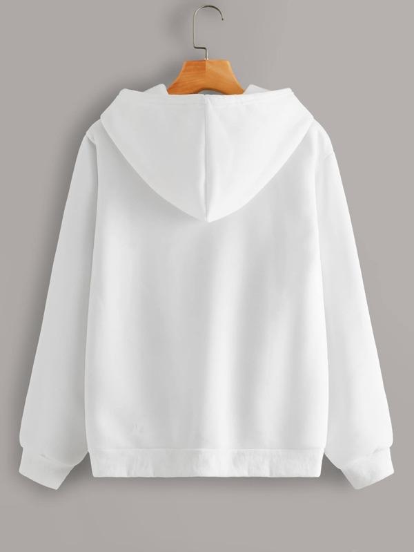 Unicorn Design Kangaroo Pocket Drawstring Hoodie