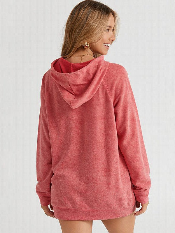 Women's Green Hooded Sweatshirt with Drawstring for Sports