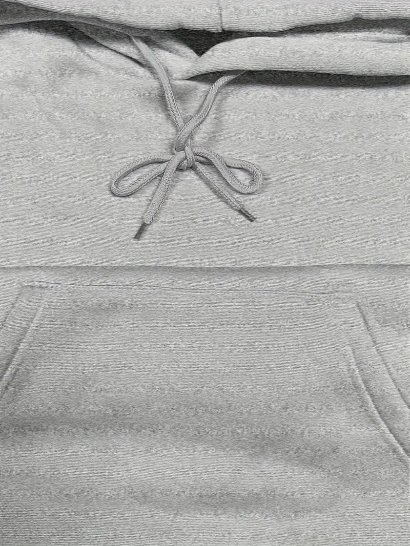 Women's Sweatshirt with Long Sleeve Drawstring Hood and Front Kangaroo Pocket