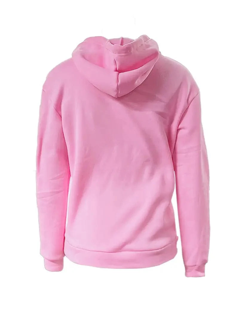 Women's Sweatshirt with Long Sleeve Drawstring Hood and Front Kangaroo Pocket