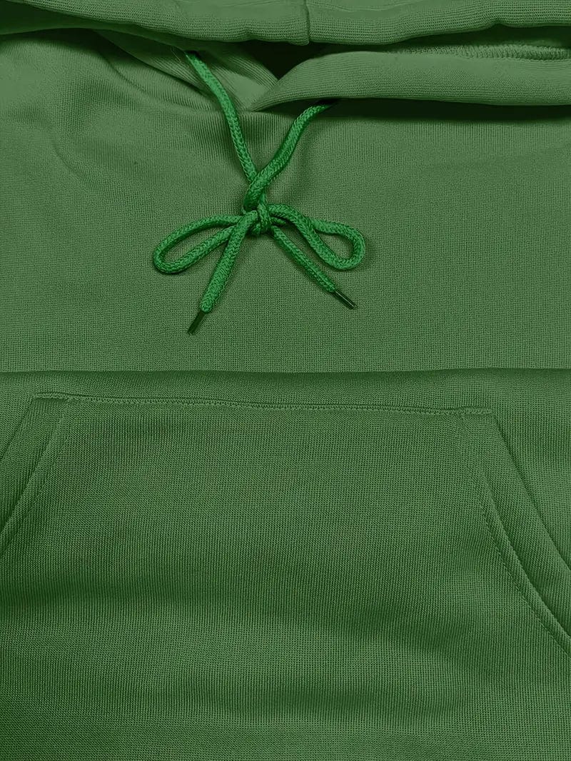 Women's Sweatshirt with Long Sleeve Drawstring Hood and Front Kangaroo Pocket
