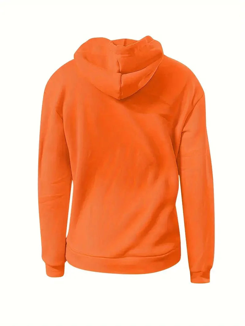 Women's Sweatshirt with Long Sleeve Drawstring Hood and Front Kangaroo Pocket