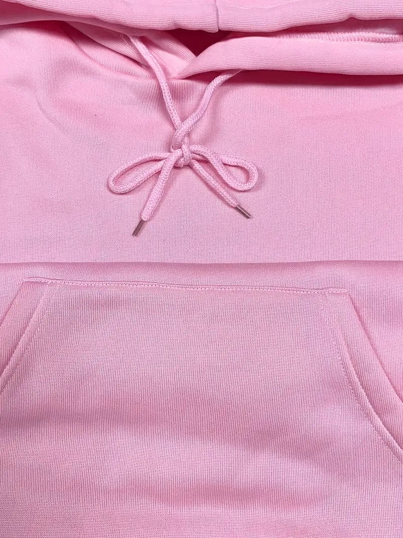 Women's Sweatshirt with Long Sleeve Drawstring Hood and Front Kangaroo Pocket