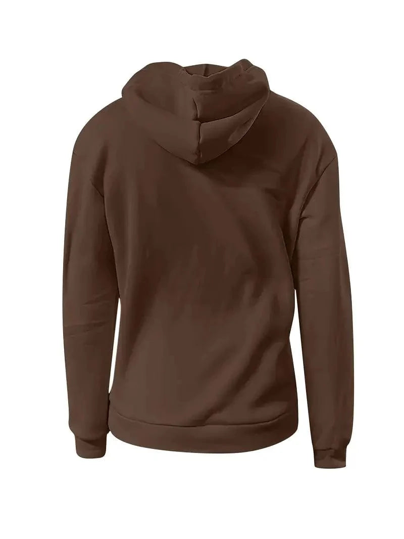 Women's Sweatshirt with Long Sleeve Drawstring Hood and Front Kangaroo Pocket