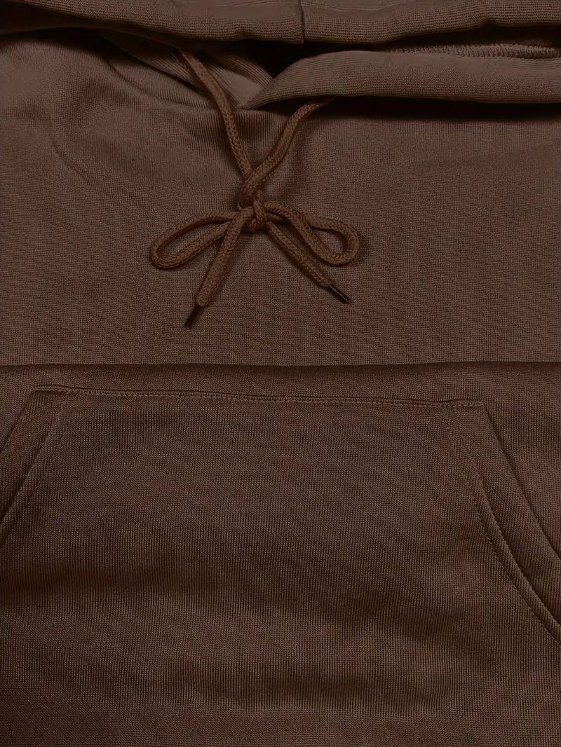 Women's Sweatshirt with Long Sleeve Drawstring Hood and Front Kangaroo Pocket