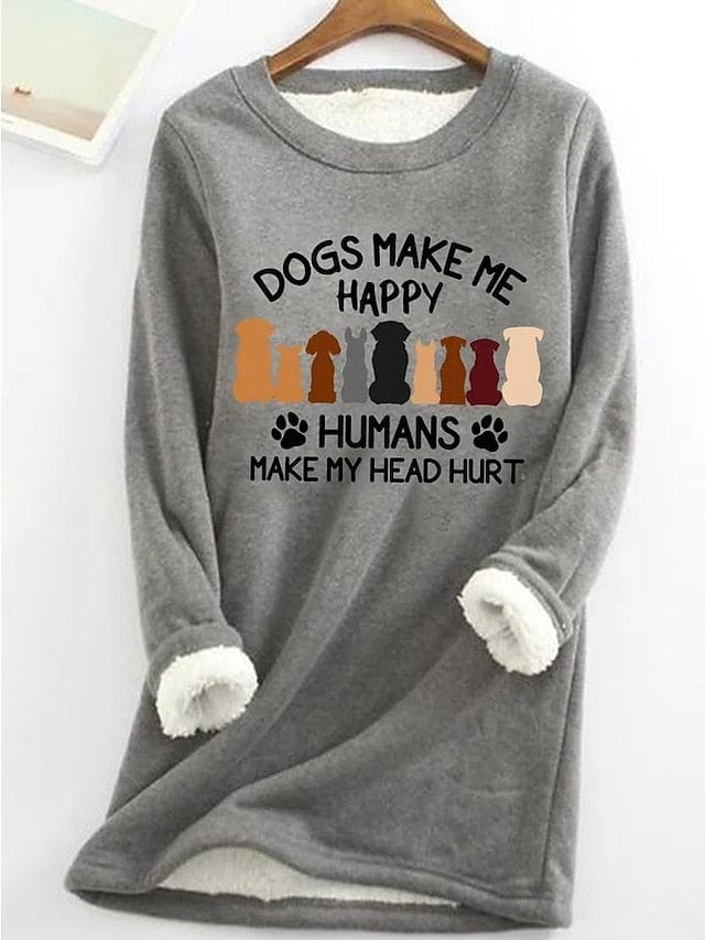 Women's Warm Graphic Sherpa Fleece Lined Sweatshirt