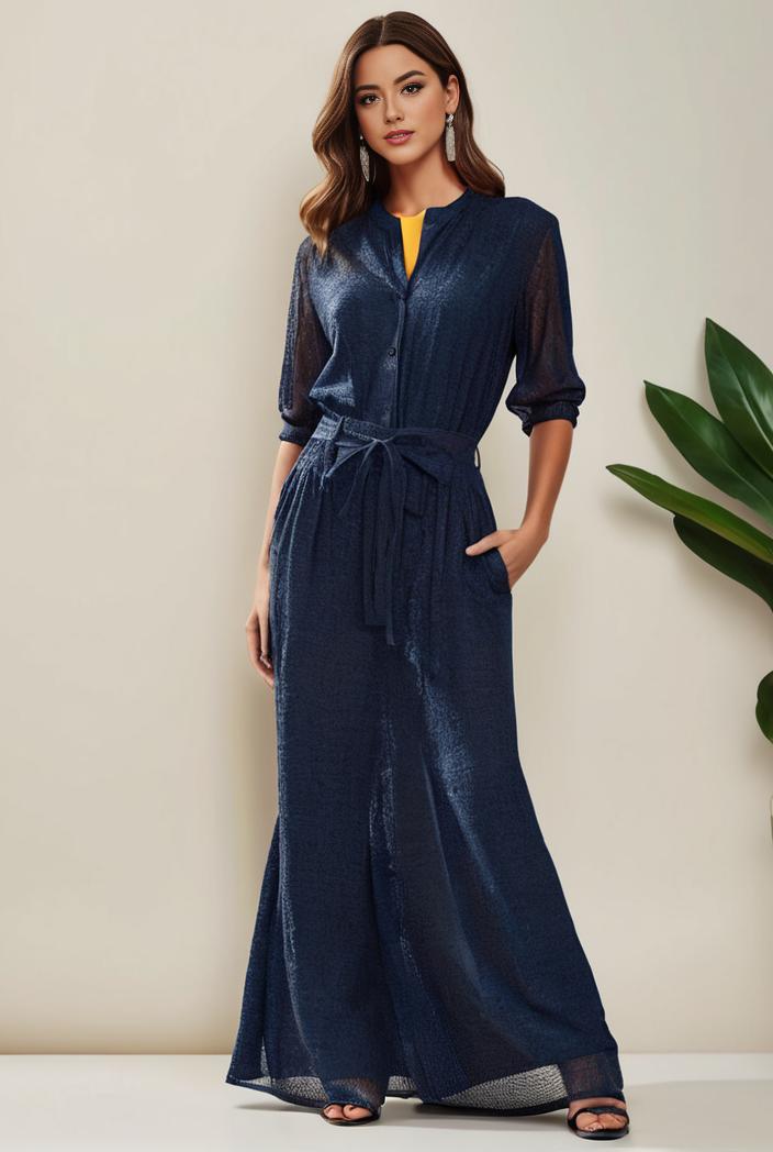 3 4 sleeve bodycon plunging back sequin evening dress 138680