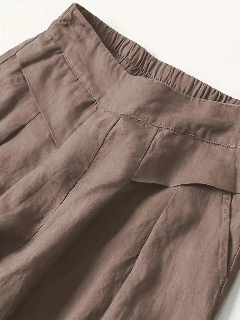 Stylish Wide Leg Trousers, Relaxed Palazzo Pants for Spring & Summer, Women's Fashion