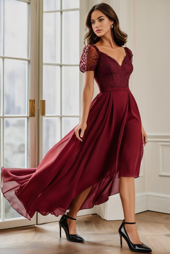 3 4 sleeve sheer sequin stripe high low hem evening dress 139353