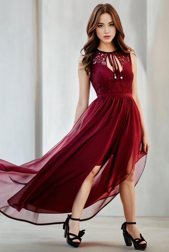 3 4 sleeve sheer sequin stripe high low hem evening dress 139356