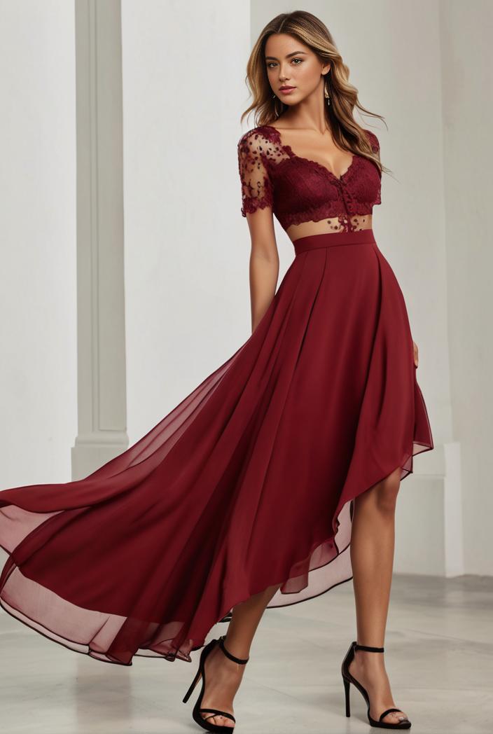 3 4 sleeve sheer sequin stripe high low hem evening dress 139357