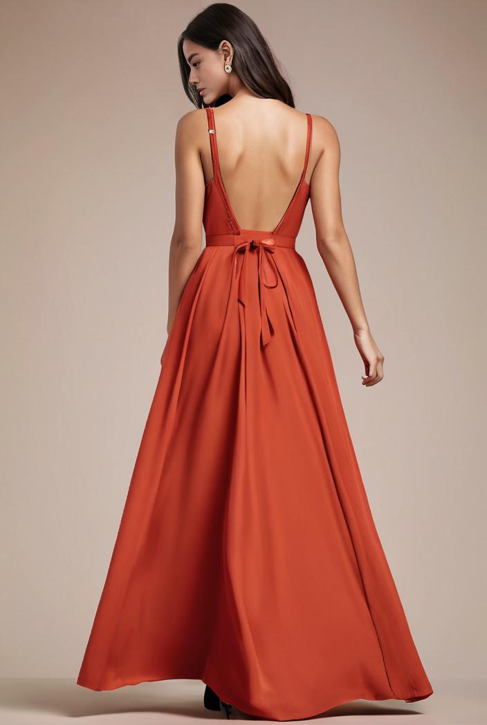 convertible chiffon lace open back spaghetti straps bridesmaid dress 141715