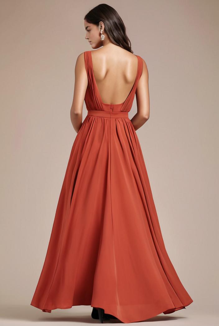 convertible chiffon lace open back spaghetti straps bridesmaid dress 141723