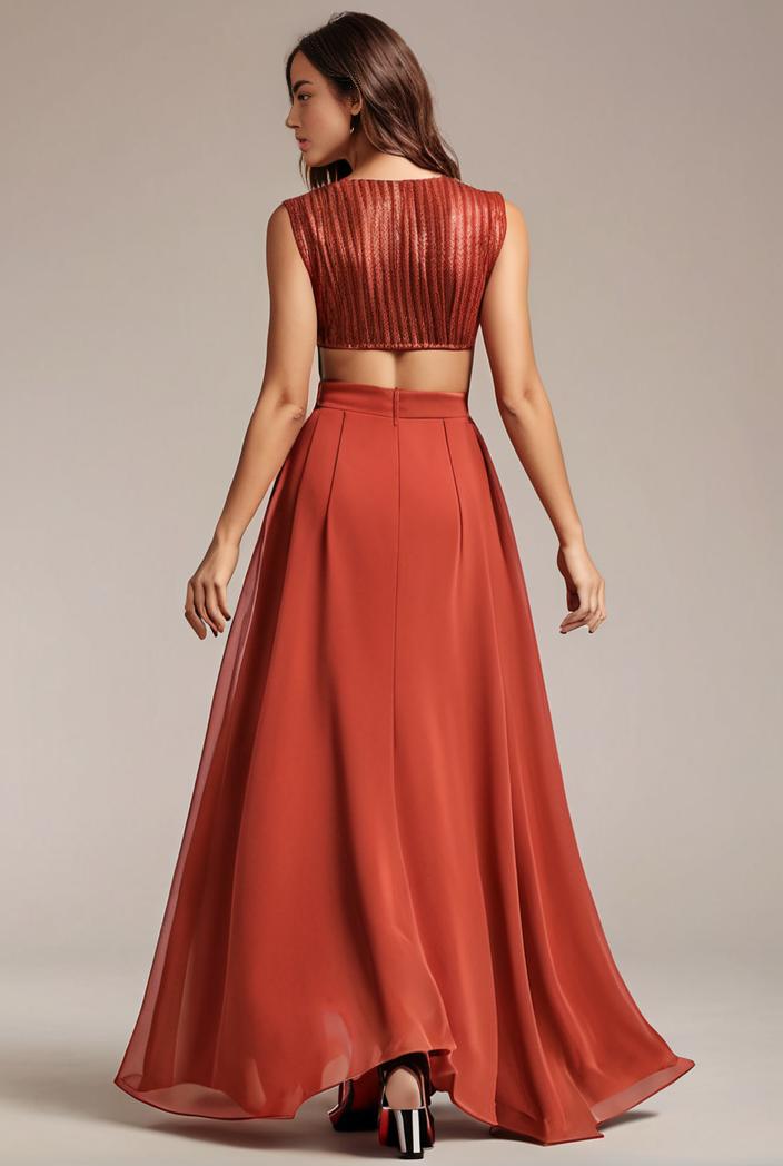 convertible chiffon lace open back spaghetti straps bridesmaid dress 141727