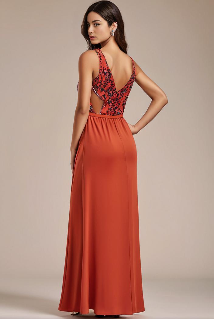 convertible chiffon lace open back spaghetti straps bridesmaid dress 141733