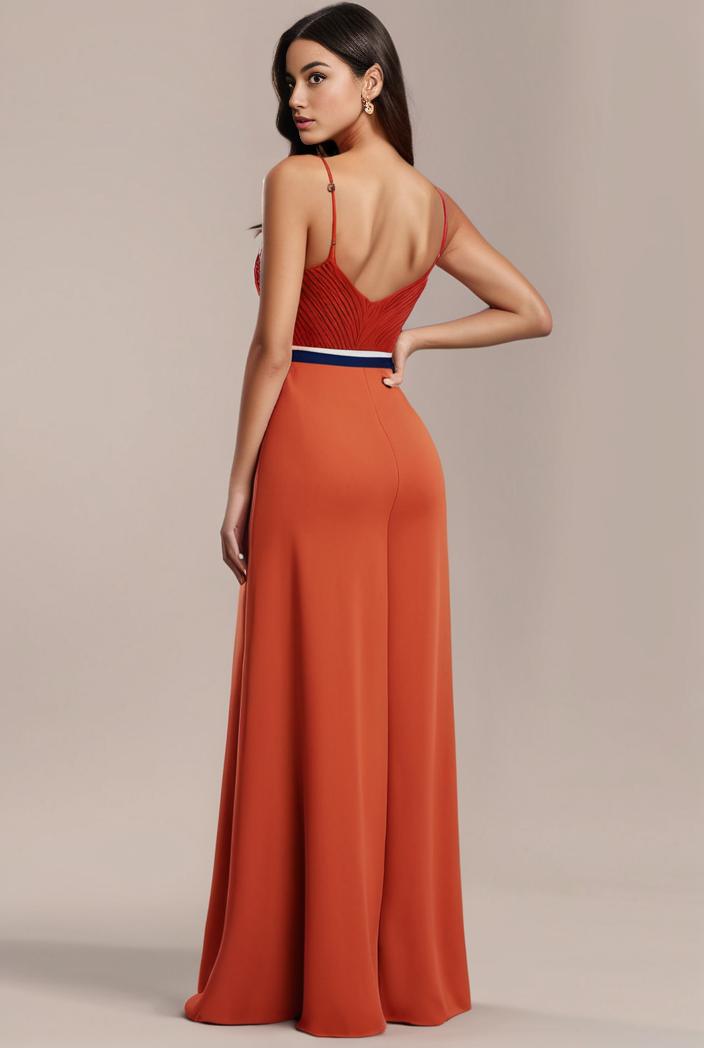 convertible chiffon lace open back spaghetti straps bridesmaid dress 141734