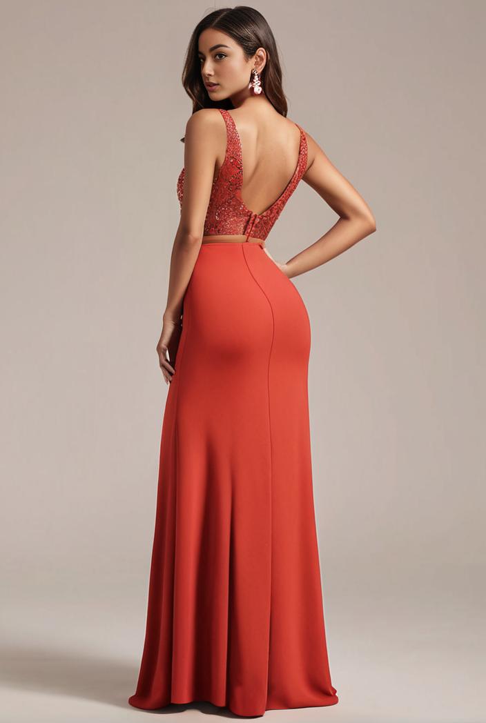 convertible chiffon lace open back spaghetti straps bridesmaid dress 141735