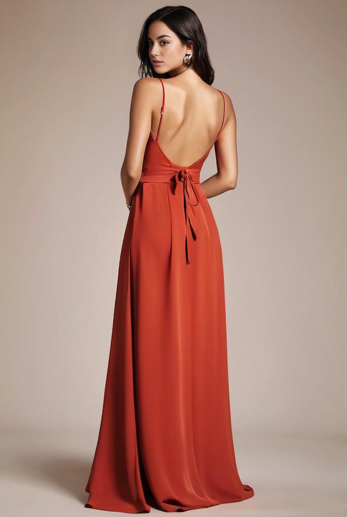 convertible chiffon lace open back spaghetti straps bridesmaid dress 141738