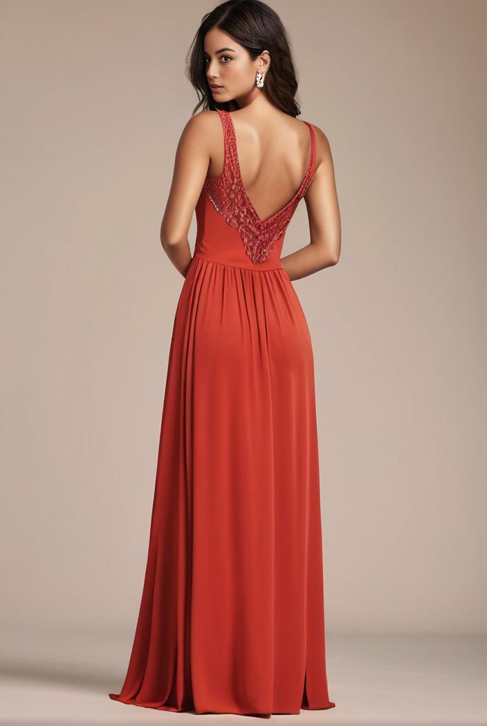 convertible chiffon lace open back spaghetti straps bridesmaid dress 141740
