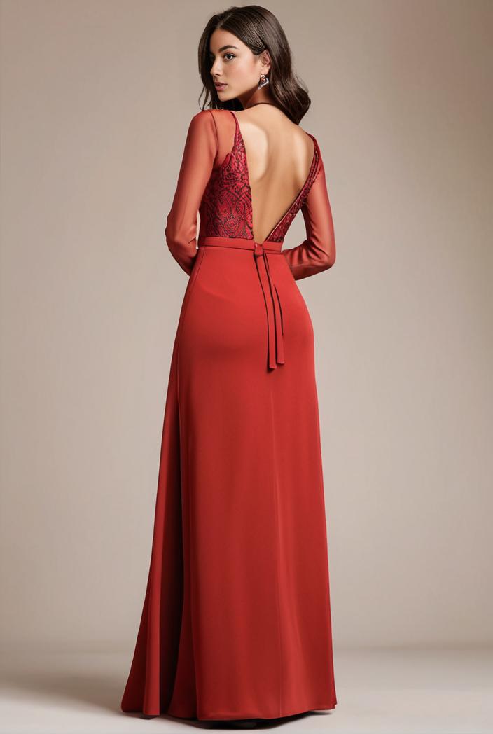 convertible chiffon lace open back spaghetti straps bridesmaid dress 141743