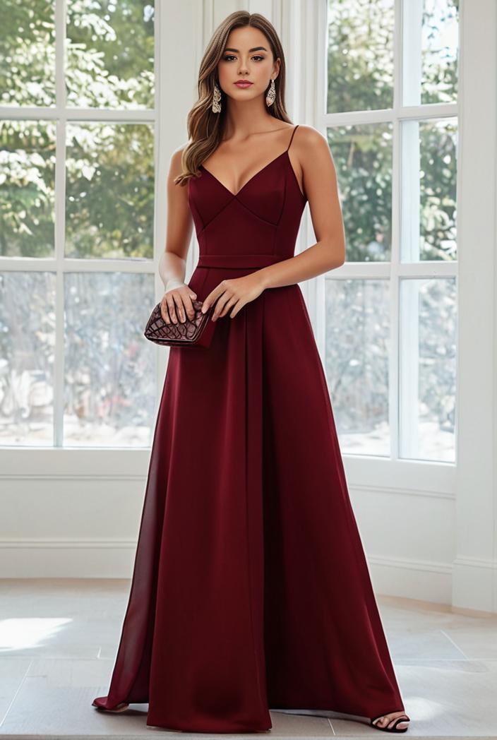 convertible chiffon lace open back spaghetti straps bridesmaid dress 141784