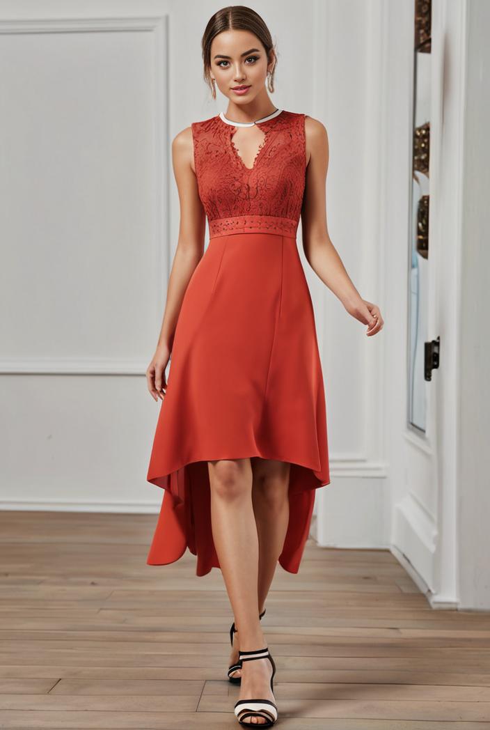 deep v neck lace chiffon bridesmaid dress with asymmetrical hem 143319