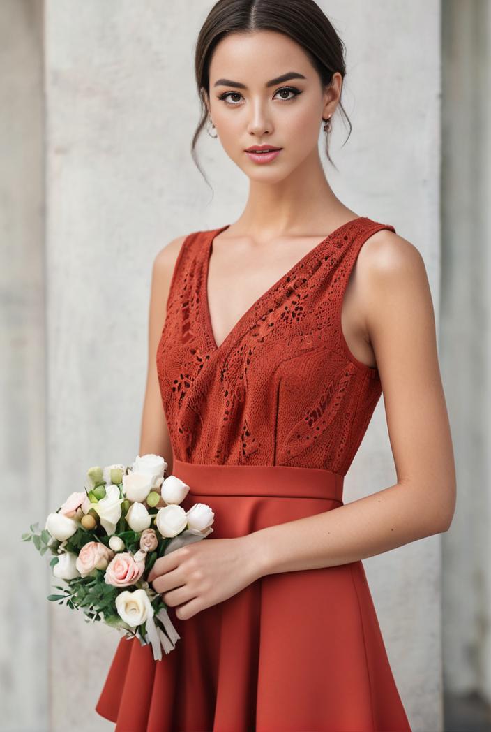 deep v neck lace chiffon bridesmaid dress with asymmetrical hem 143338
