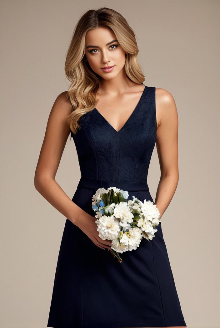 deep v neck lace chiffon bridesmaid dress with asymmetrical hem 143355