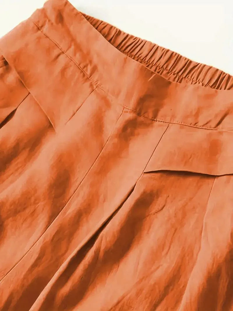 Stylish Wide Leg Trousers, Relaxed Palazzo Pants for Spring & Summer, Women's Fashion