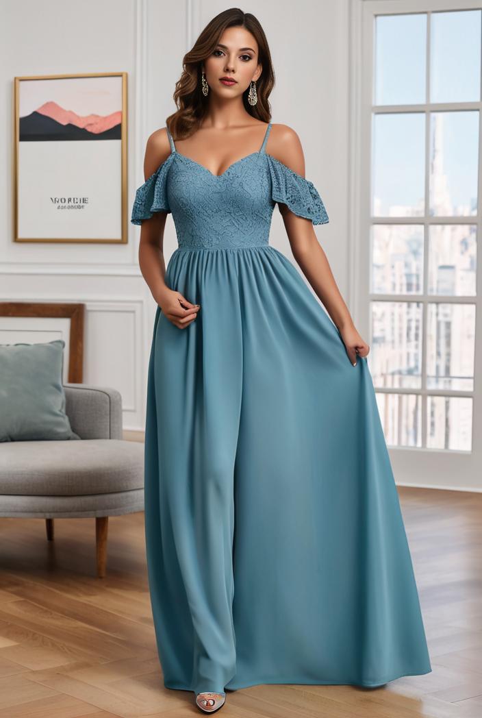 off shoulder spaghetti strap a line maternity dress 132426