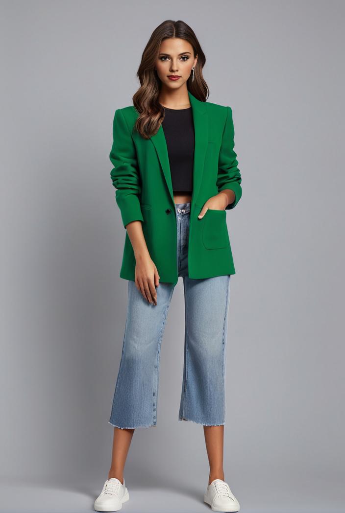 office work lapel stylish button front blazer 132530