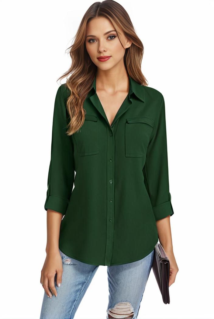 plus size casual blouse women s plus solid half sleeve turn down collar tunic top 134838
