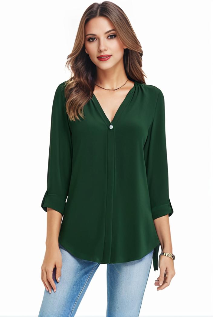 plus size casual blouse women s plus solid half sleeve turn down collar tunic top 134839