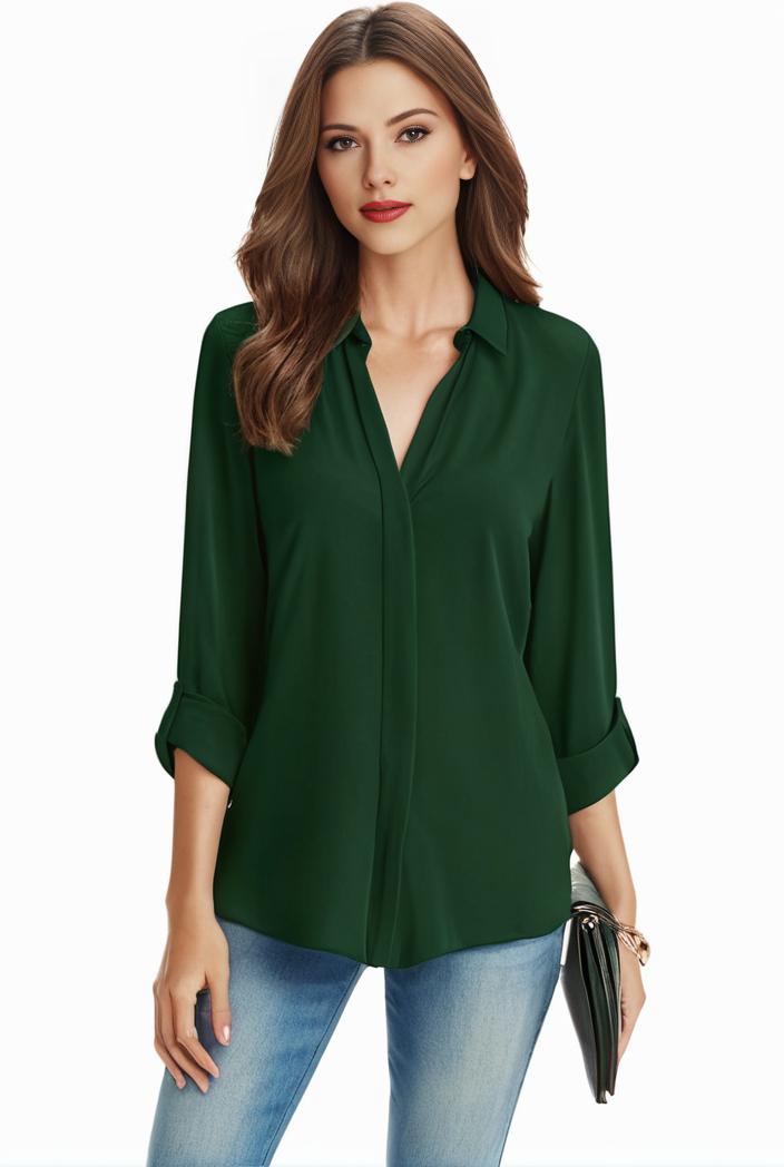 plus size casual blouse women s plus solid half sleeve turn down collar tunic top 134842
