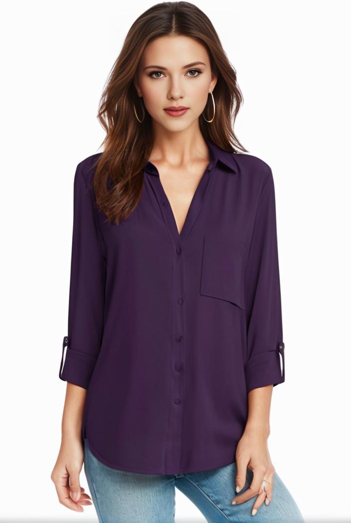 plus size casual blouse women s plus solid half sleeve turn down collar tunic top 134843