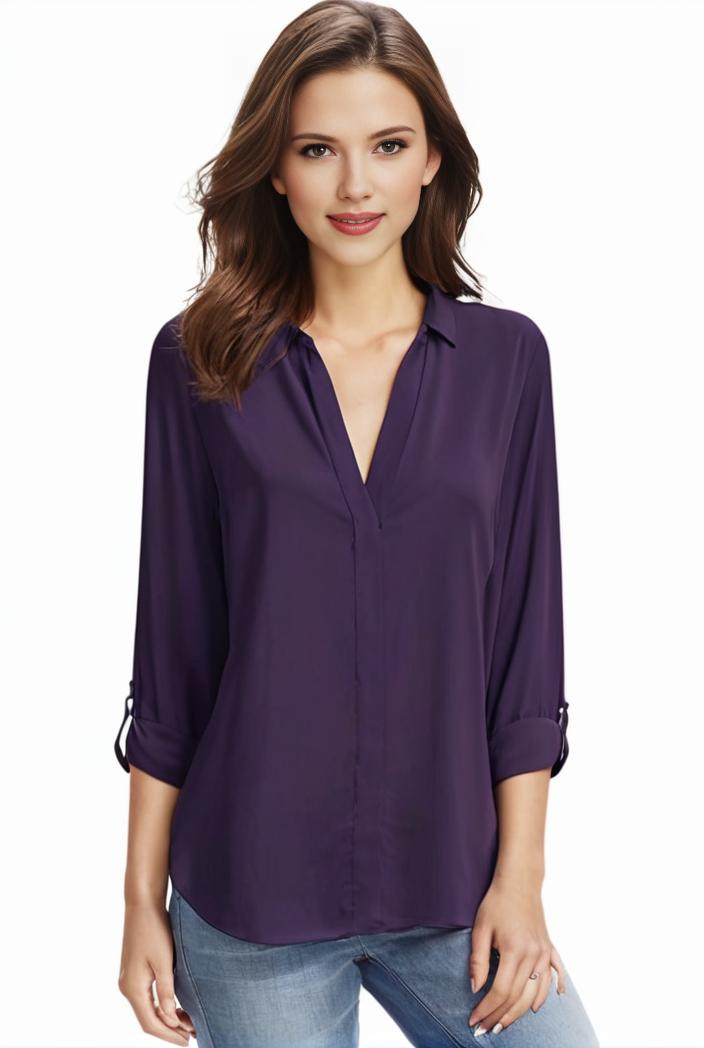plus size casual blouse women s plus solid half sleeve turn down collar tunic top 134849