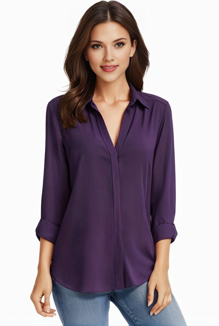 plus size casual blouse women s plus solid half sleeve turn down collar tunic top 134850