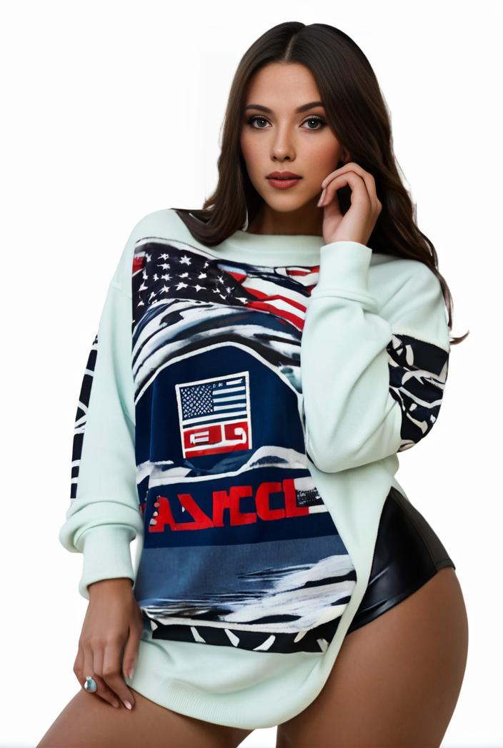 plus size casual sweatshirt women s plus graphic letter print long sleeve round neck slight stretch sweatshirt 135195
