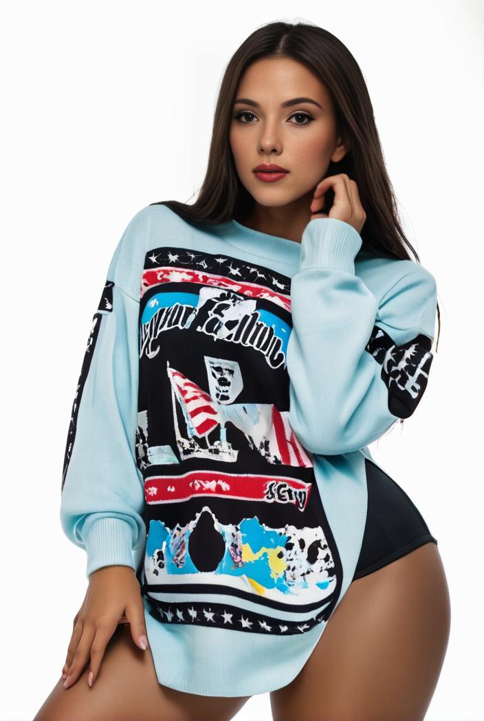 plus size casual sweatshirt women s plus graphic letter print long sleeve round neck slight stretch sweatshirt 135202