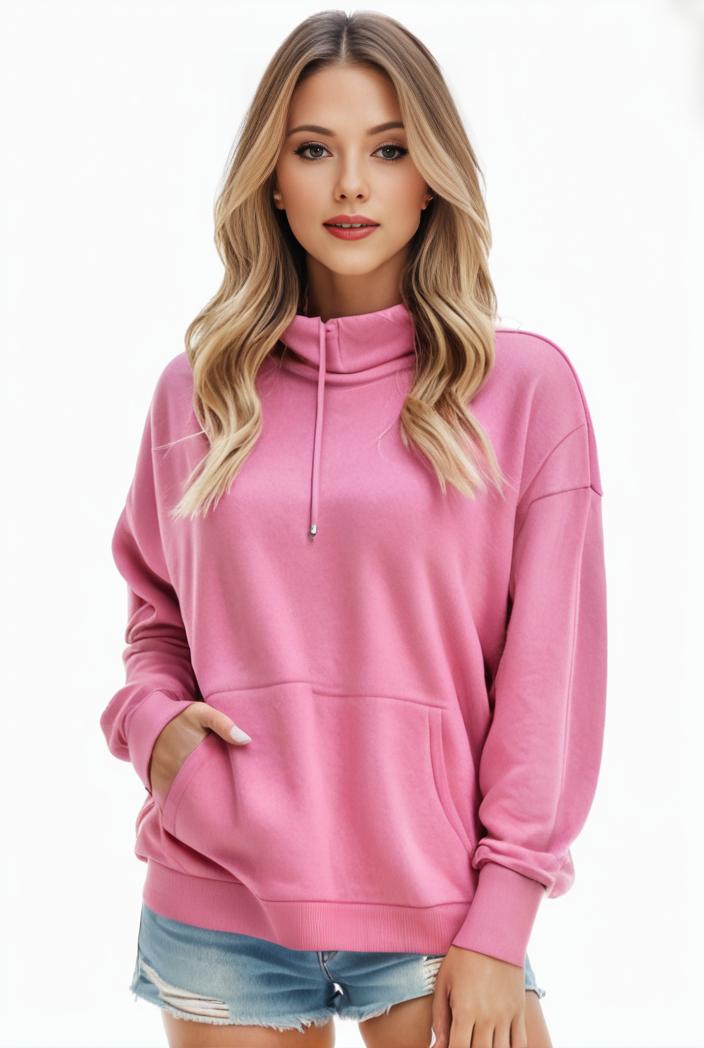 plus size casual sweatshirt women s plus solid cut out long sleeve slight stretch drawstring hoodie with pocket 135282