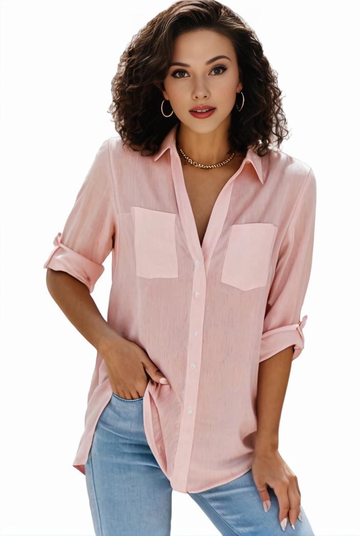 plus size formal shirt women s plus plain long sleeve turn down collar button up workwear shirt 137236