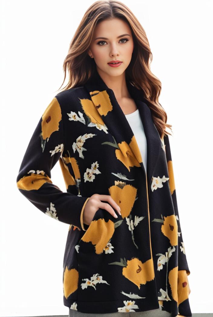 plus size halloween coat women s pus allover cat pumpkin print long sleeve open front medium stretch cardigan overcoat 137472