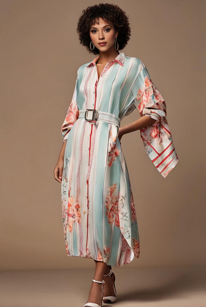 floral peacock print long sleeve loose swim robe beach cover up coat 121400