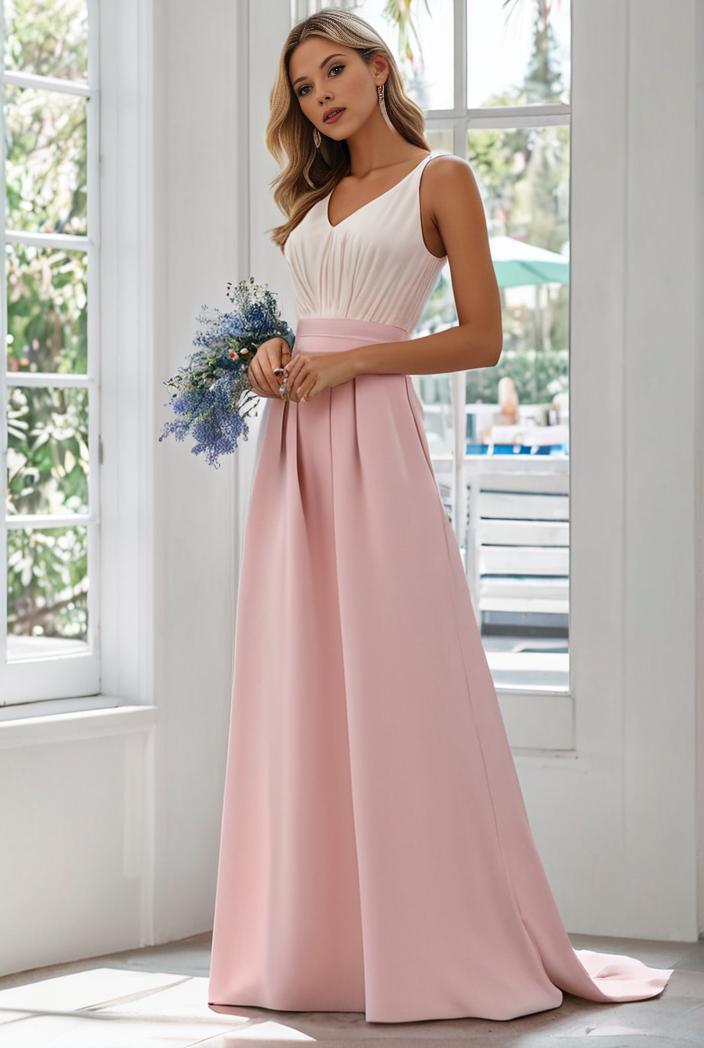 flowy chiffon one shoulder with three straps bridesmaid dress 122060