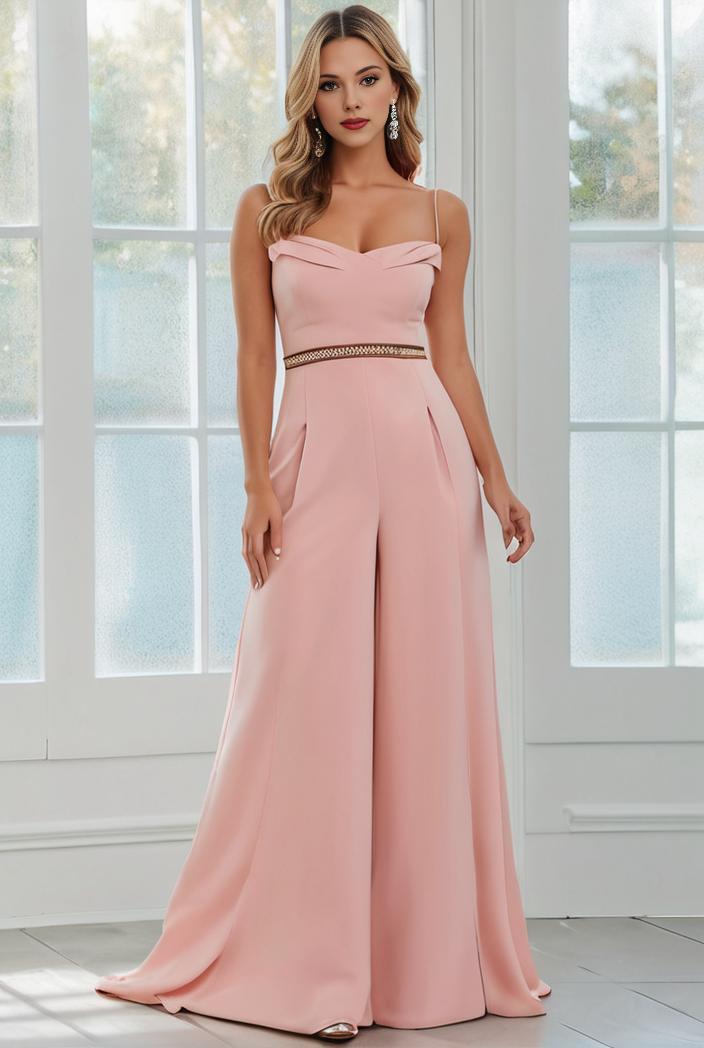 flowy chiffon one shoulder with three straps bridesmaid dress 122065
